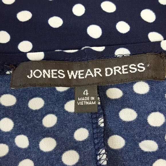 NEW Jones Wear Navy Polkadot Dress - Picture 7 of 8